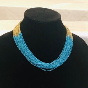 Silver and Blue Chain Necklace